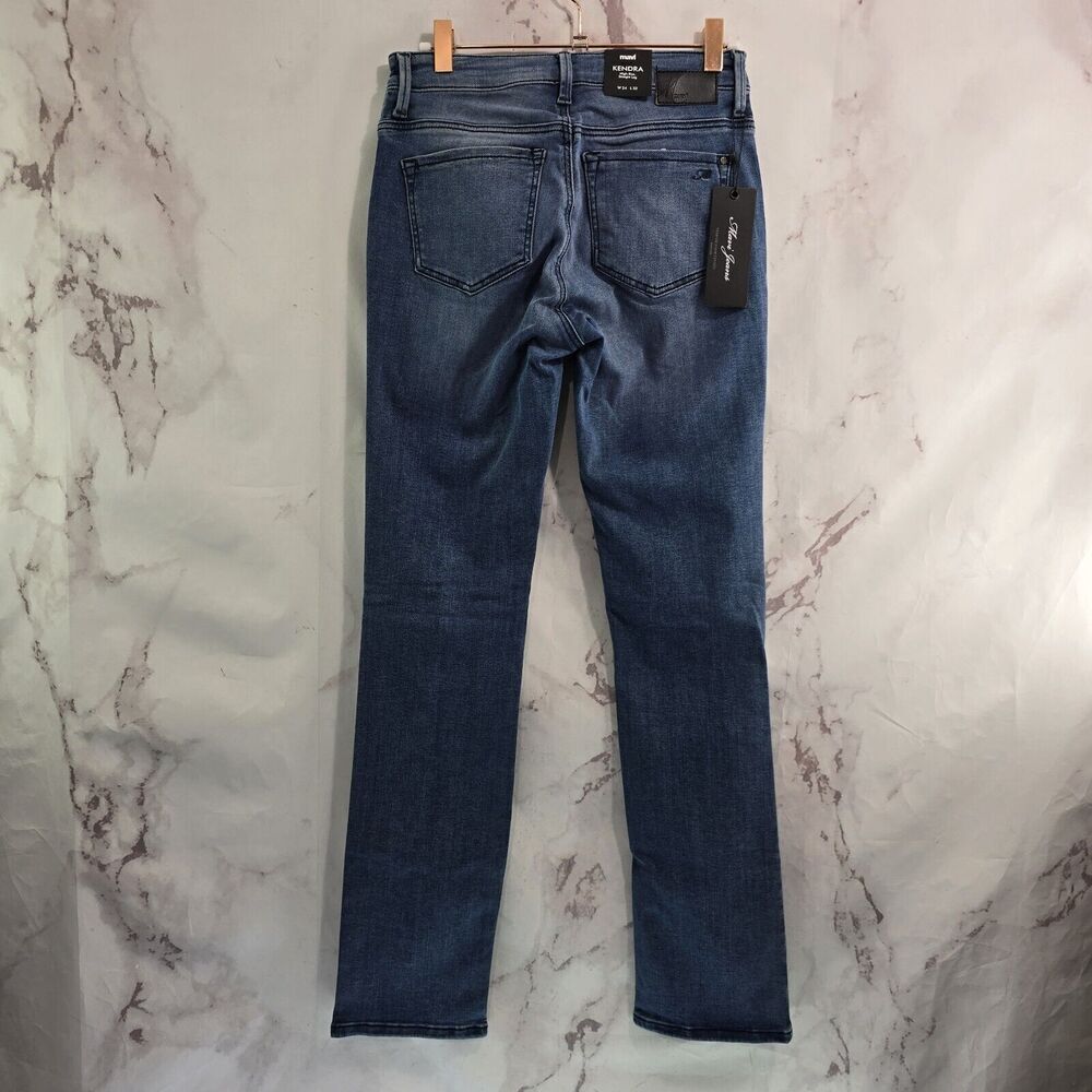 Mavi Jeans Womens 24 X 32 Kendra High Rise Straight Dark Wash Denim Stretch NEW